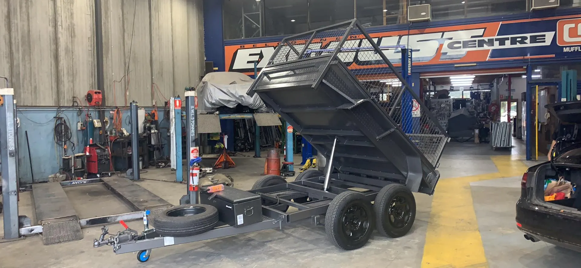 A custom trailer at a shop in Belconnen